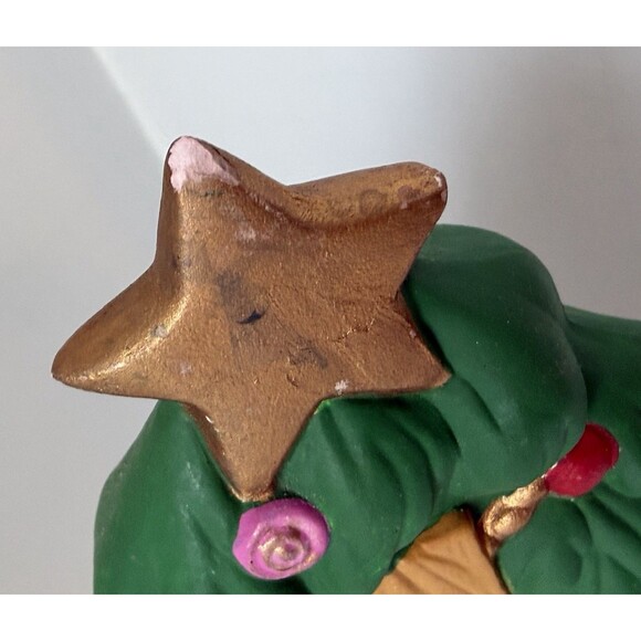 Vintage Ceramic Christmas Tree Cross Most Precious Gift 8.5” Hand Painted Jesus - Picture 5 of 12